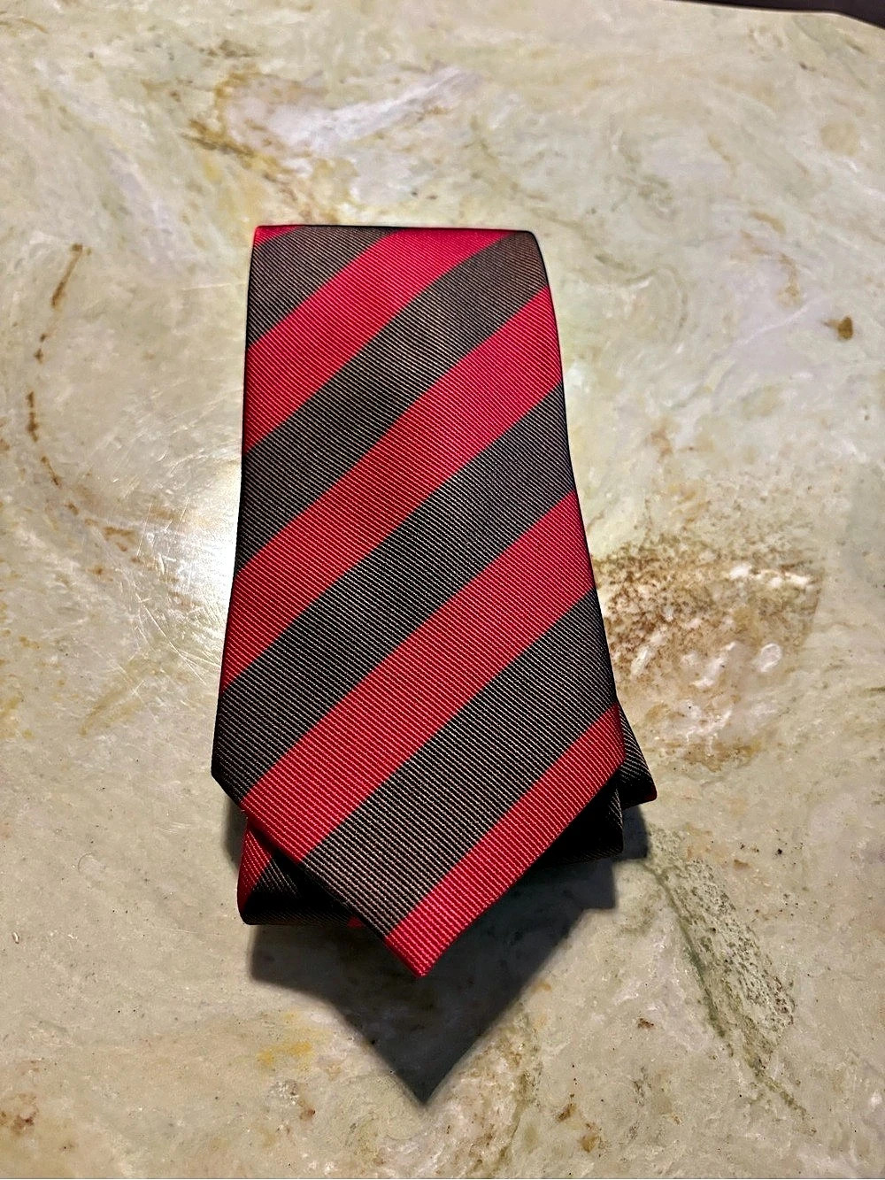 T.M.Lewin Striped Tie in Red & Brown Like New
